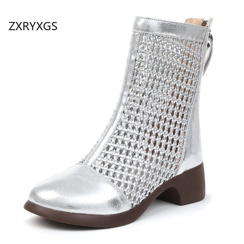 Women Fashion Youtube - ZXRYXGS 2026 Top Cowhide Woven Hollow
