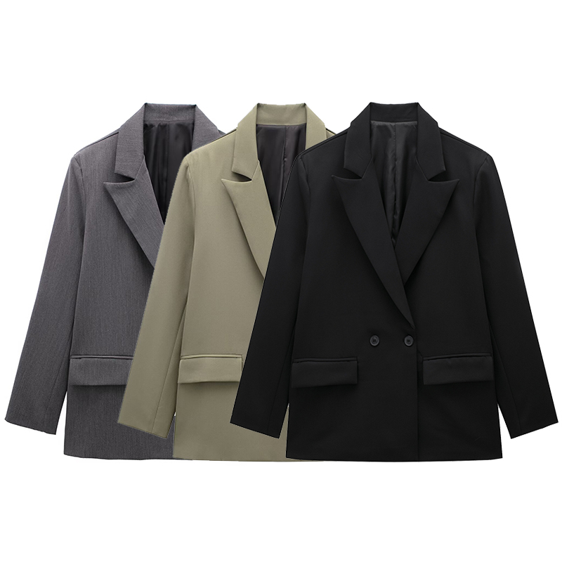 Blazer Women Oversized - Willshela Women Fashion With Pockets Solid