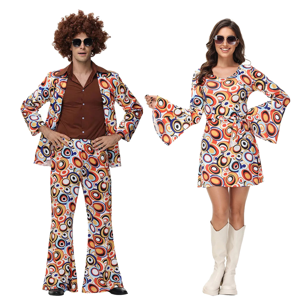 Women'S Fashion From The 70S - Halloween Party Disco Adult Couples Hippie