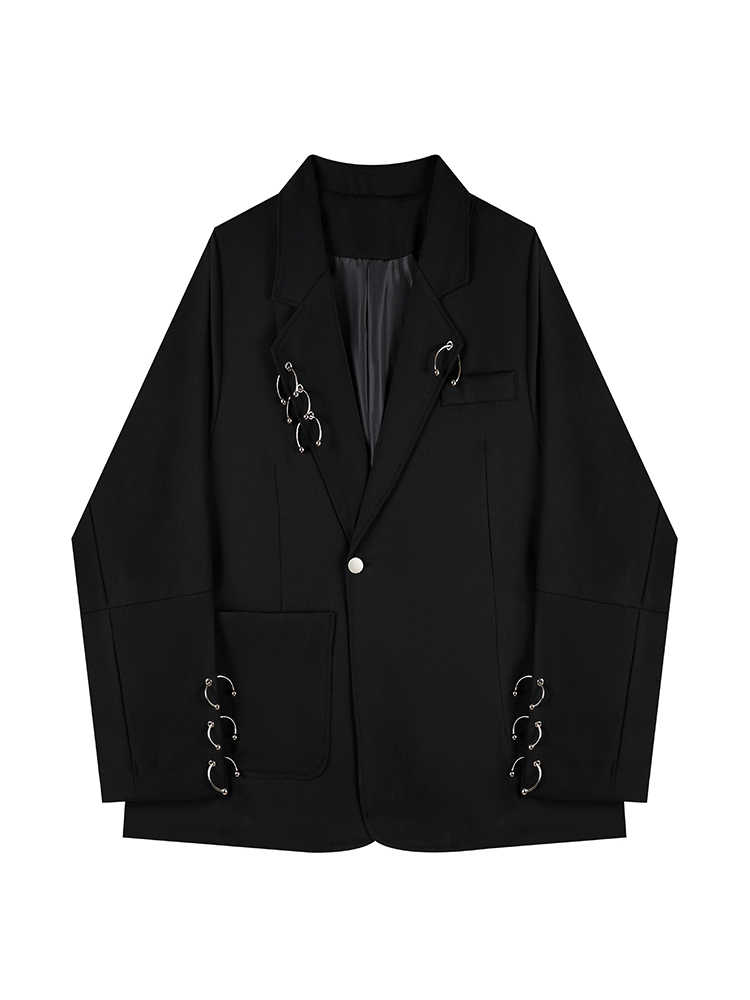 Blazer Women Oversized - Women Black Gothic Emo Autumn Blazer