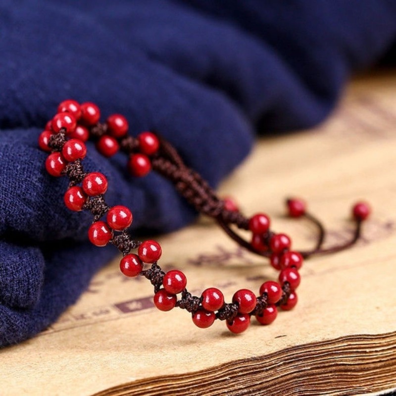 Women Fashion Jewellery - Customized Natural Red Cinnabar 6mm Beads