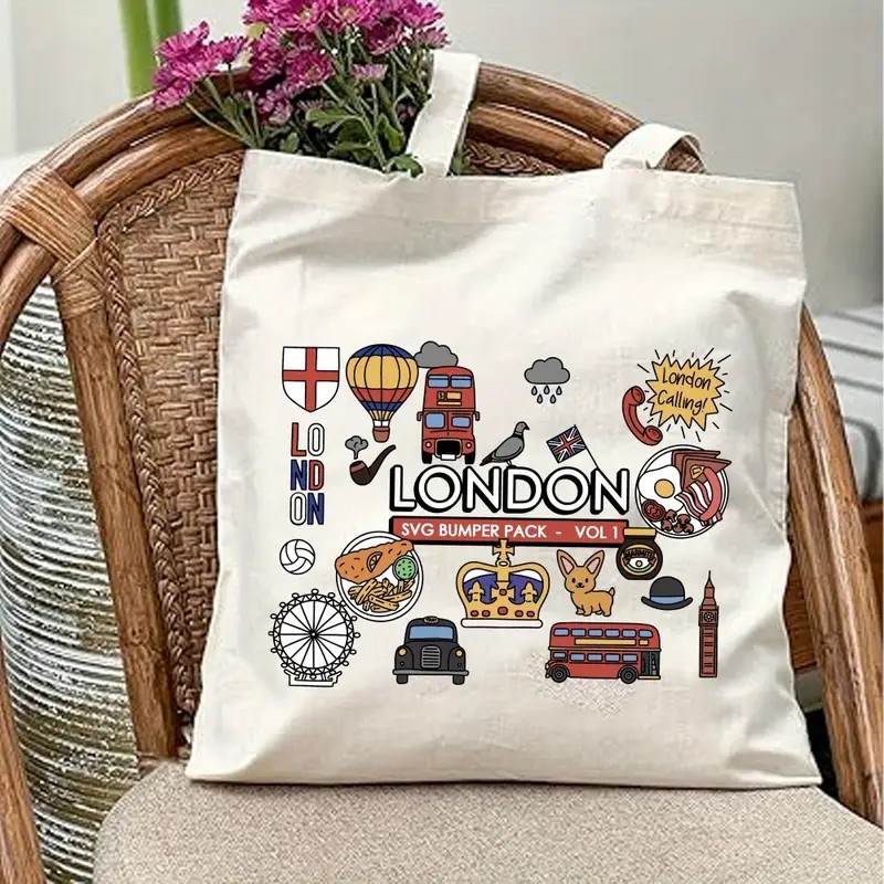 Women Fashion Uk - London UK Graphic Canvas Tote Bag