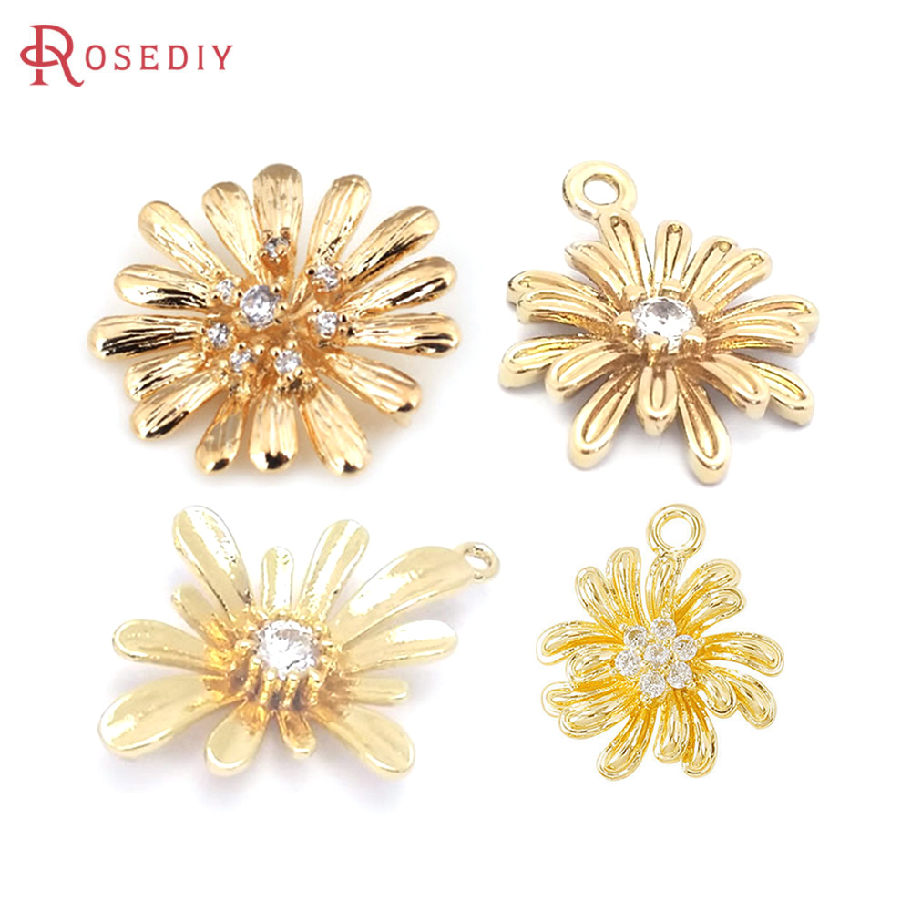 Women Fashion Jewellery - 18K Gold Color Brass Sunflower Daisy