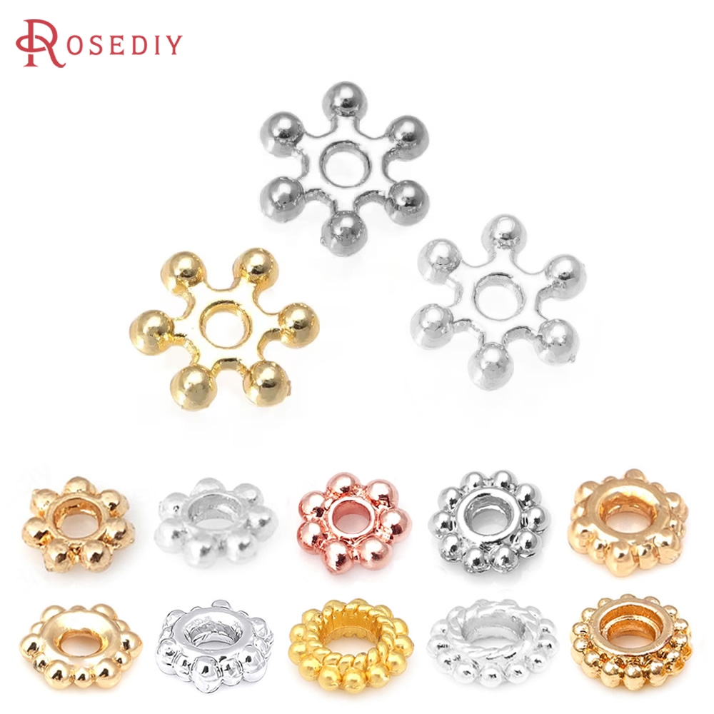 Women Fashion Jewellery - 18K Gold Color Brass Flower Spacer