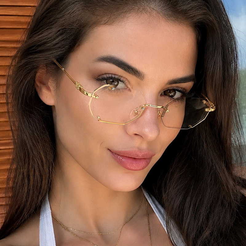 Polygonal metal sunglasses ret - Women Fashion Pose review and price