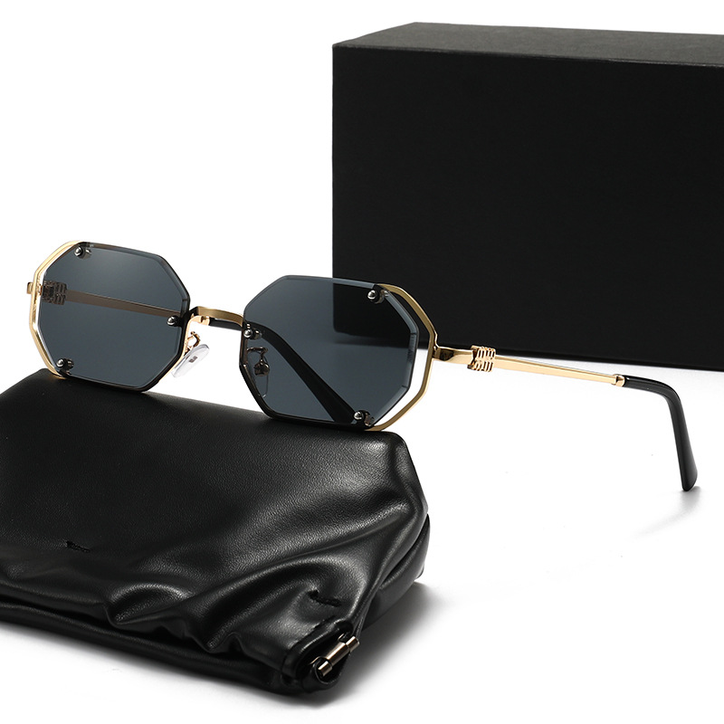Polygonal metal sunglasses ret - Women Fashion Pose review and price
