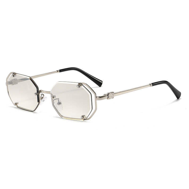 Polygonal metal sunglasses ret - Women Fashion Pose review and price