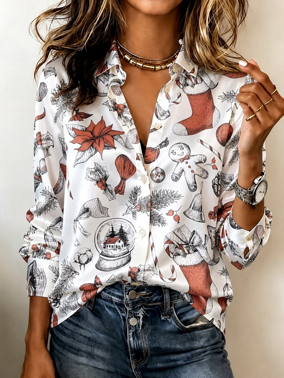 Soft Lapel Long Sleeve Satin B - Women Fashion Outfits review and price