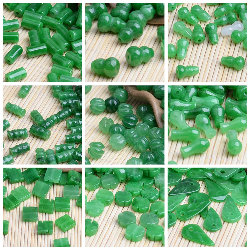 10pc Green Jade Gourd Leaves B - Women Fashion Jewellery review and price