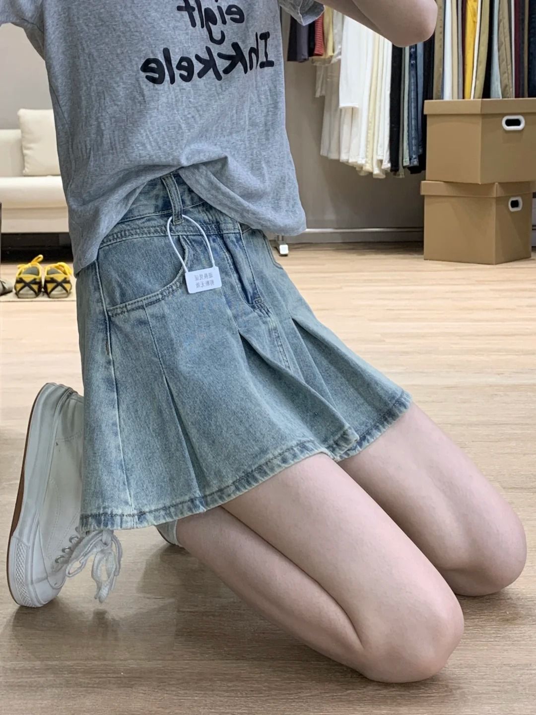 Women High Waist Denim Pleated - Women Fashion Jeans review and price