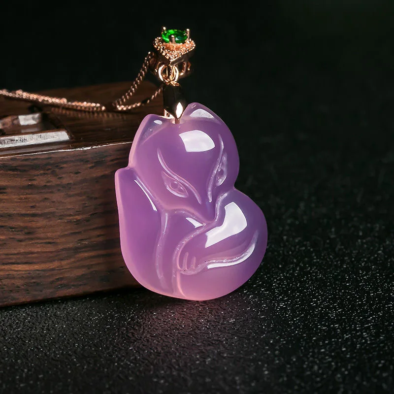 Natural Purple Agate Fox Penda - Women Fashion Jewellery review and price