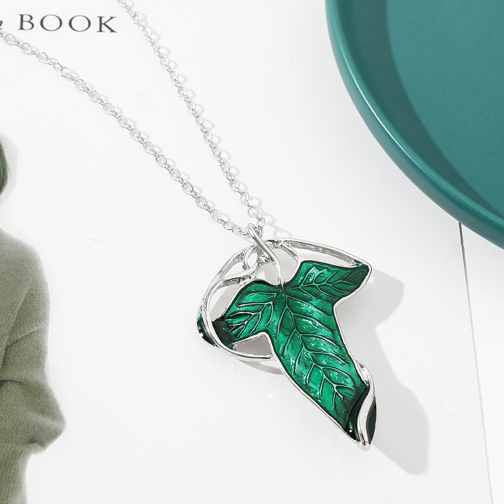 Vintage Green Leaf Pendant Nec - Women Fashion Jewellery review and price