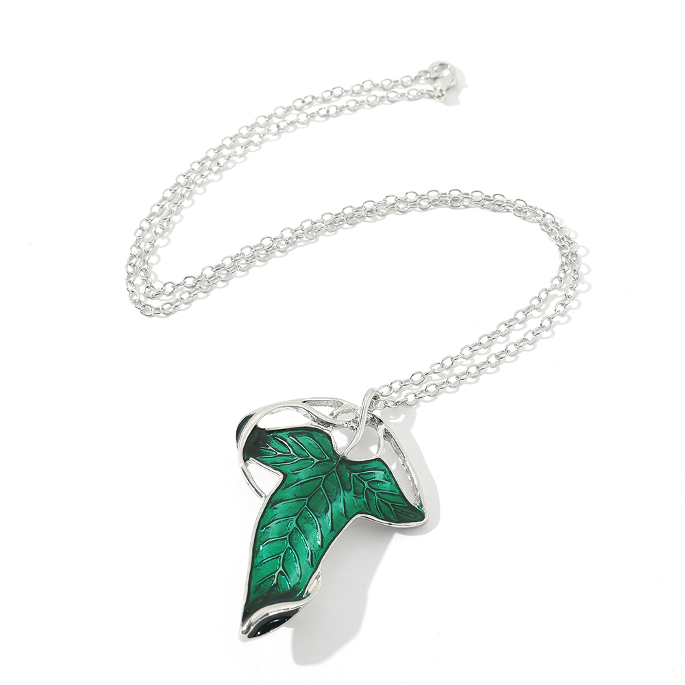 Vintage Green Leaf Pendant Nec - Women Fashion Jewellery review and price