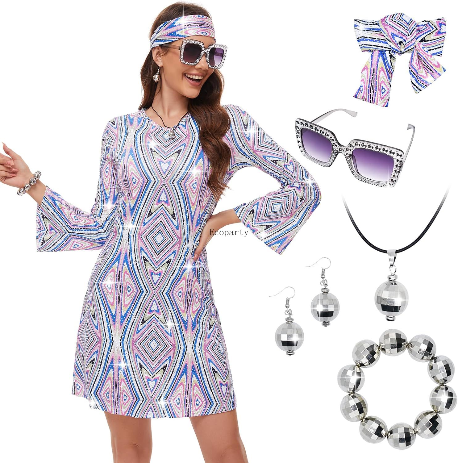 Disfraz 70s Women Disco Dress  - Women'S Fashion From The 70S review and price
