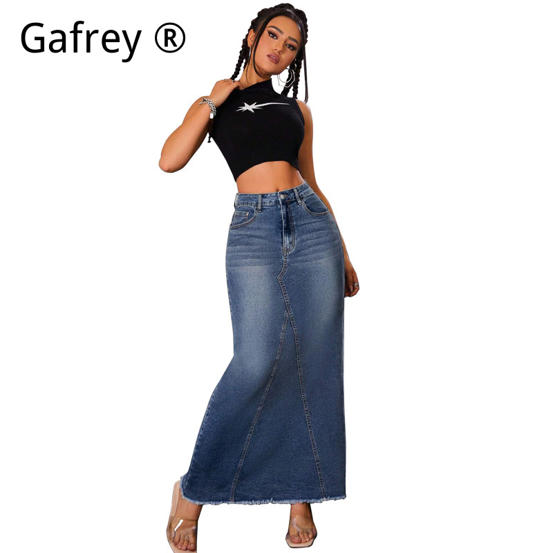 Women Denim Midi Skirt High Wa - Women Fashion Jeans review and price
