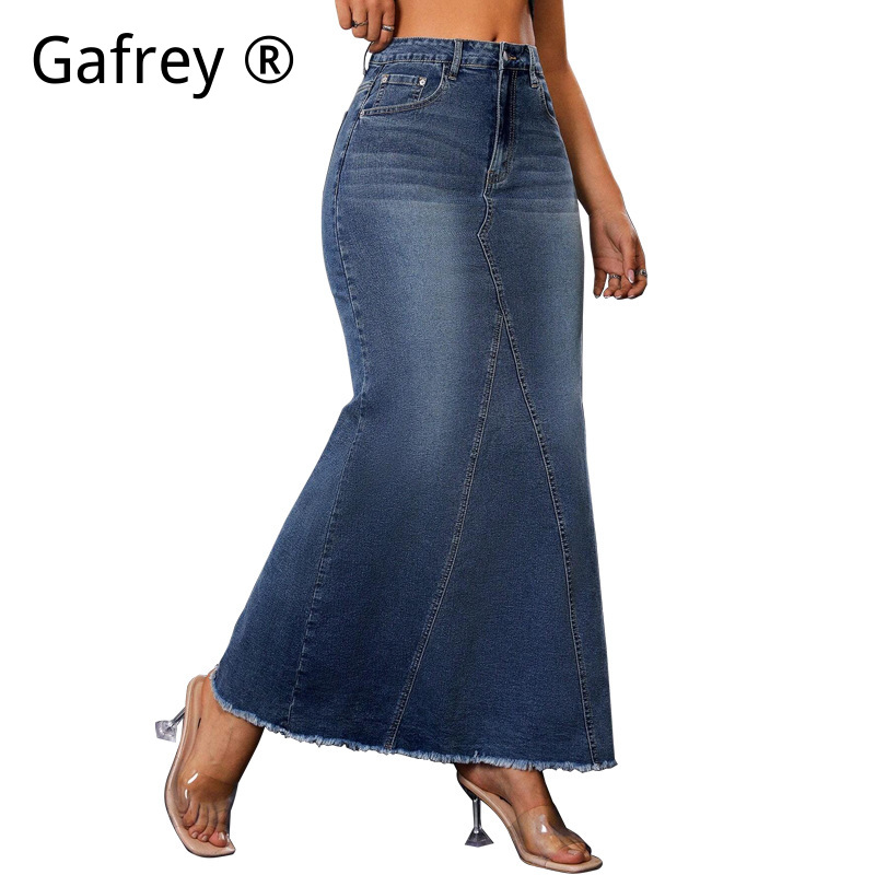 Women Denim Midi Skirt High Wa - Women Fashion Jeans review and price