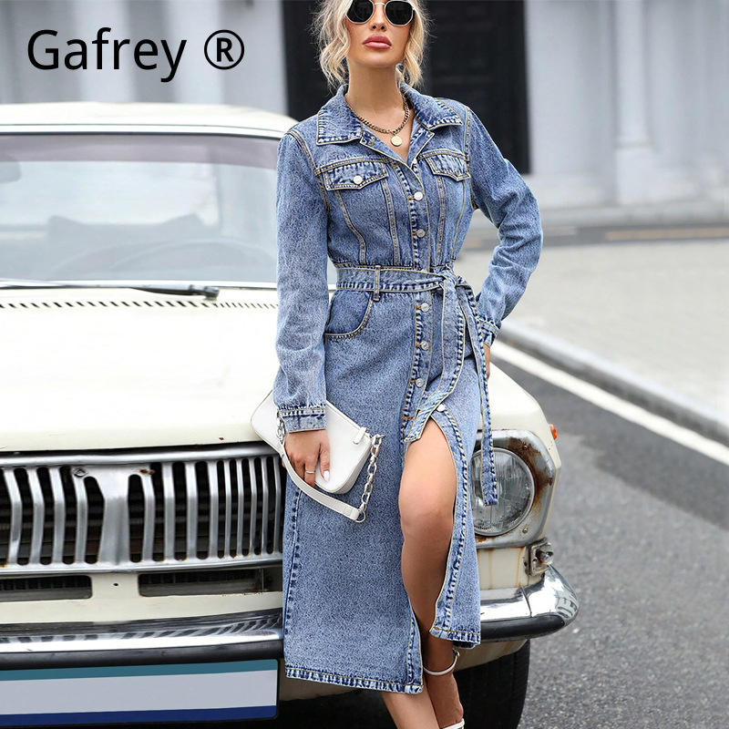 Women Long Sleeve Denim Dress  - Women Fashion Jeans review and price