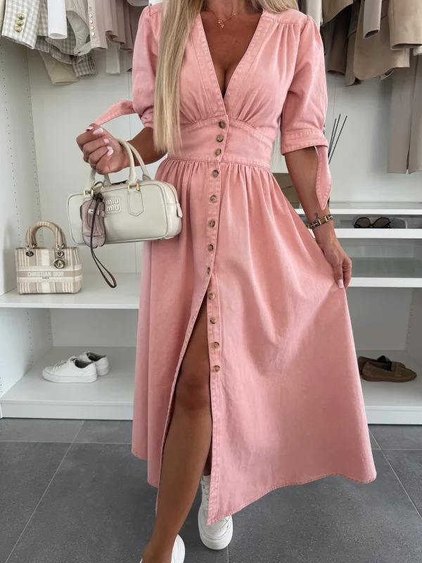 Fashionable Denim Dress V-Neck - Women Fashion Jeans review and price