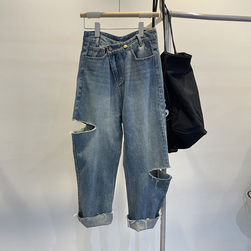 Summer Women Ripped Jeans High - Women Fashion Jeans review and price