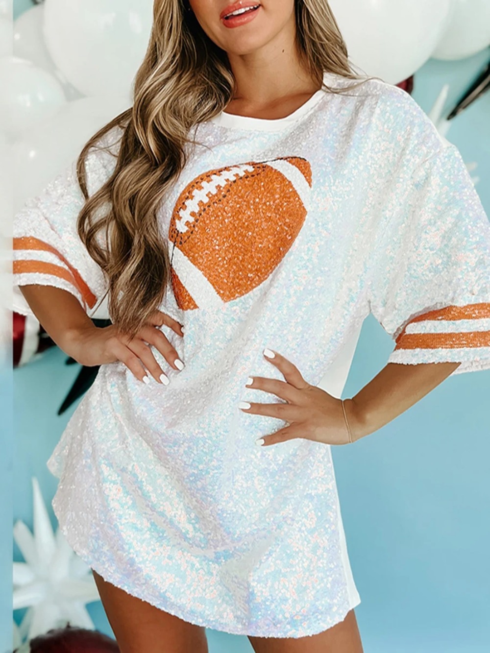 Women Sequined  Long T-Shirts  - Women'S Fashion Rugby Top review and price