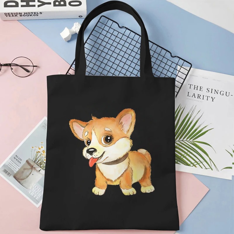 Various Poses of Puppies Tote  - Women Fashion Pose review and price