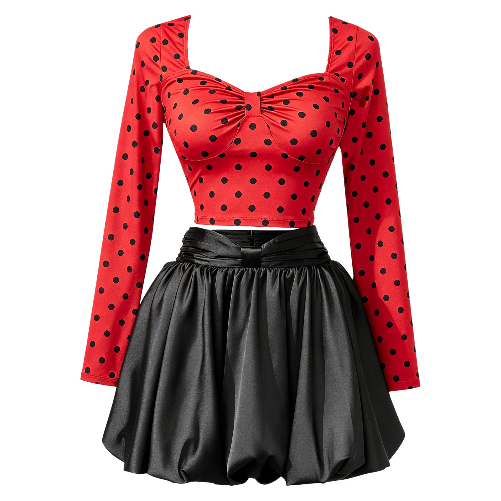 Womens Long Sleeve Polka Dot C - Women Fashion Outfits review and price