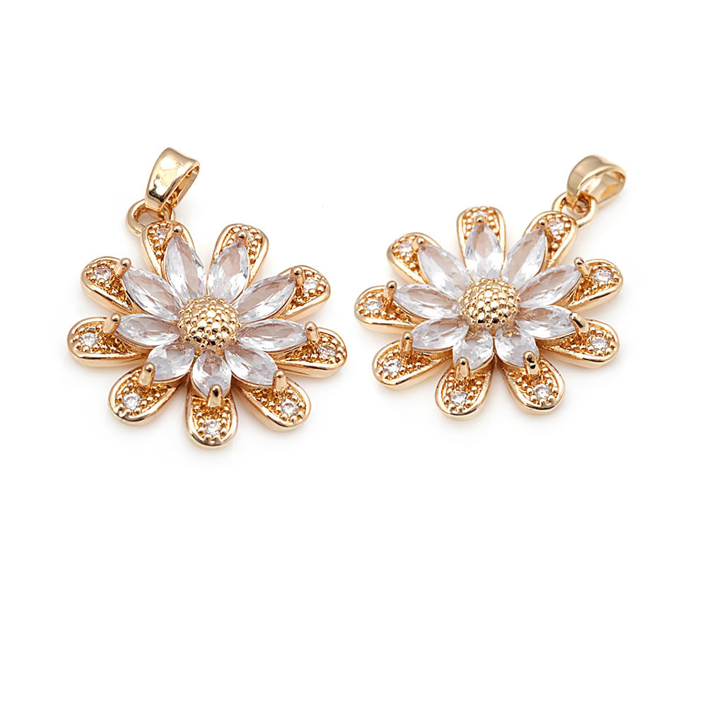 18K Gold Color Brass Sunflower - Women Fashion Jewellery review and price