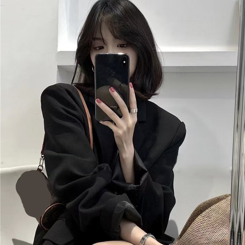 Korean Single Breasted Black S - Blazer Women Oversized review and price