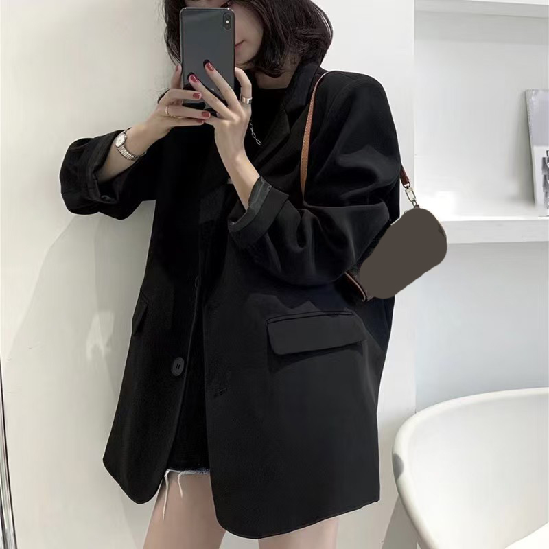Korean Single Breasted Black S - Blazer Women Oversized review and price