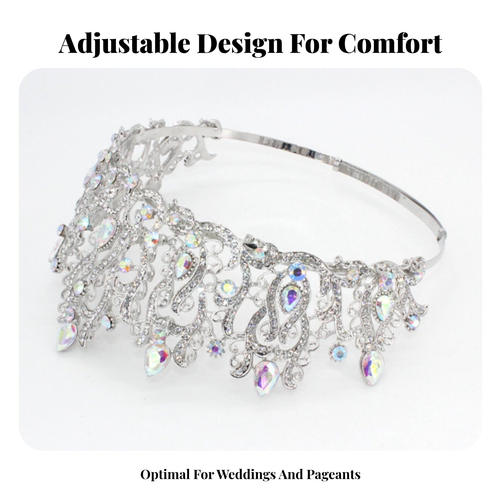 Crystal Pageant Crown Encruste - Women Queen Fashion review and price