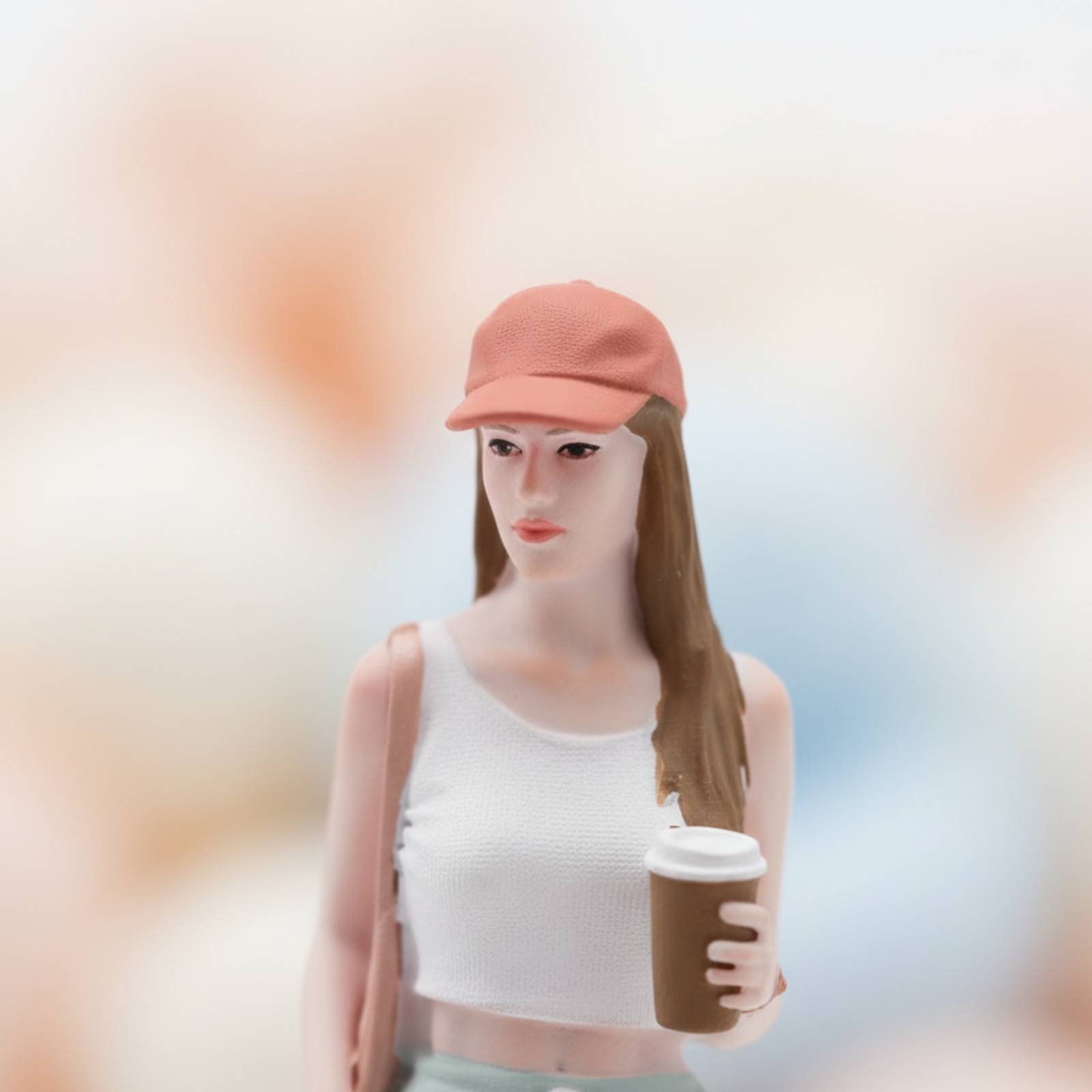 Girl Figure Holding Coffee Col - Women Fashion Pose review and price