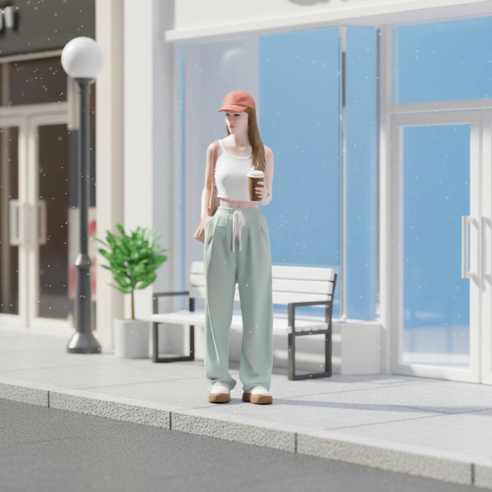 Girl Figure Holding Coffee Col - Women Fashion Pose review and price